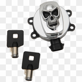 2106 0420 Drag Specialties Skull Ignition Switch Chrome - Ignition Switch Skull Harley, HD Png Download - chrome skull png