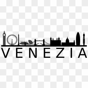Transparent Skyline Clipart Png - Black And White Venice Hotel Clipart, Png Download - london skyline silhouette png