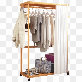 Hanger Floor Bedroom Hanger Solid Wood Hanging Clothes - Hanging Clothes Png, Transparent Png - hanging clothes png
