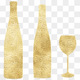 Champagne Stemware, HD Png Download - gold bottle png