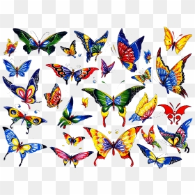 Colorful Butterfly Tattoo Designs - Butterfly Tattoo Ideas Colorful, HD Png Download - butterfly tattoo png
