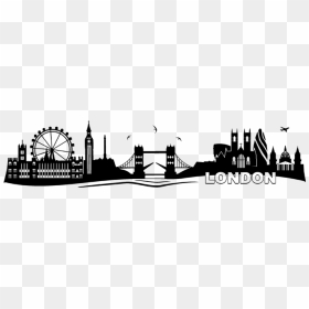 2018 London Marathon Wall Decal Skyline Photography - Skyline London Schwarz Weiß, HD Png Download - london skyline silhouette png