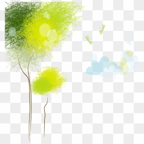 Ftestickers Watercolor Landscape Trees Colorful - Illustration, HD Png Download - watercolor trees png