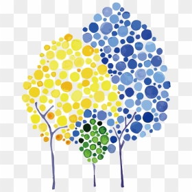 Ftestickers Watercolor Vector Wavepoint Trees Colorful - Painting Point Art, HD Png Download - watercolor trees png