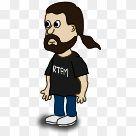 Cartoon Man With Ponytail, HD Png Download - man clipart png