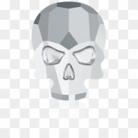 Skull Flat Png, Transparent Png - chrome skull png