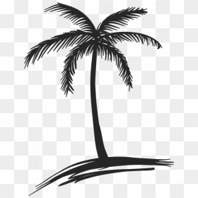 Drawing Coconut Arecaceae Tree Watercolor Painting - Cute Palm Tree Drawing, HD Png Download - watercolor trees png