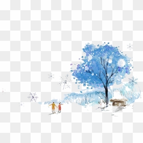 Winter Trees Watercolor Clipart , Png Download - Winter Png, Transparent Png - watercolor trees png