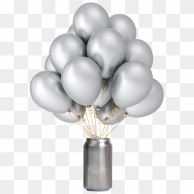 Metallic Silver Balloons Png , Png Download - White Balloons Transparent Background, Png Download - silver balloons png
