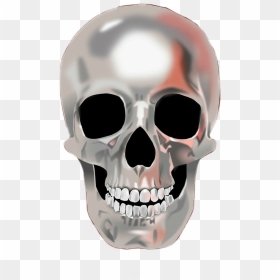 #💀 #☠️ #skull #silver #chrome #silverskull #skeleton - Skull, HD Png Download - chrome skull png