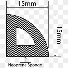 Neoprene Sponge Hollow Quarter Circle 15mm X 15mm - Circle, HD Png Download - hollow circle png