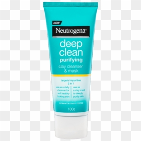 Deep Clean Clay Cleanser Mask New - Neutrogena Deep Clean Purifying Cooling Gel Scrub, HD Png Download - clay png