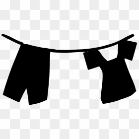 حبل الغسيل كليب أرت, HD Png Download - hanging clothes png