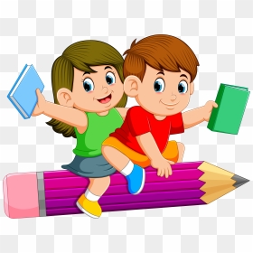 Kids Flying On Pencil Clipart , Png Download - Clipart For Kids Png, Transparent Png - kids jumping png