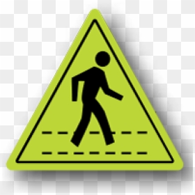 Glow In The Dark Visual Management Pedestrian Sign - Triangle Sign In Phone, HD Png Download - glow line png