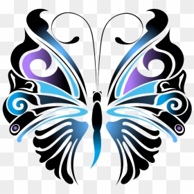 Butterfly Tattoo Stencil Drawing - Butterfly Stencil Tattoo Designs, HD Png Download - butterfly tattoo png