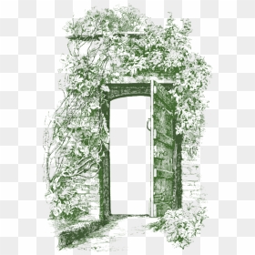 Open Old Door Png, Transparent Png - ivy wall png