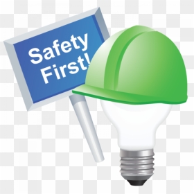 Chemhat Lightbulb Logo With Sign Reaidng Safety First - Labor Safety And Health, HD Png Download - safety first png