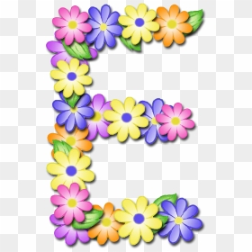 Flower Letter E Clipart, HD Png Download - moldura para fotos em png