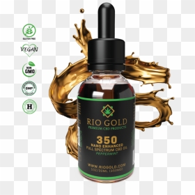 Rio Gold Tincture 350mg Web New, HD Png Download - gold bottle png