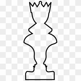 Queen Clipart Chess Piece - Chess Piece Face Illusion, HD Png Download - chess piece png