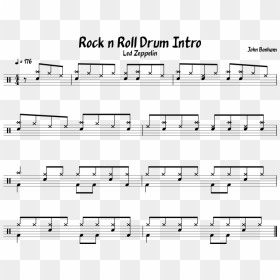 Rock & Roll - Rock N Roll Drum Score Led Zepplin, HD Png Download - rock music png
