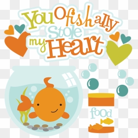 You Ofishally Stole My Heart Svg Fish Clipart Fish - You Ofishally Have My Heart, HD Png Download - cute fish png