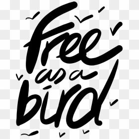 Vinilo Pájaros Volando Free As A Bird , Png Download - Calligraphy, Transparent Png - pajaros png