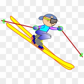 Funny Guy Skiing - Skiing Downhill Clip Art, HD Png Download - skier png