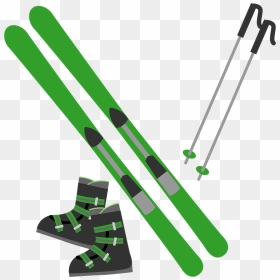 Skiing Skis Boots Poles Clipart - Ski Clipart, HD Png Download - skis png