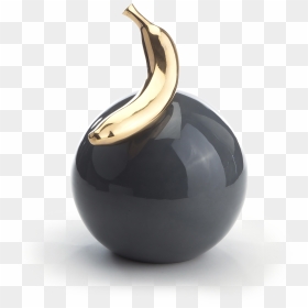 Gold Banana On A Black Ball , Png Download - Vase, Transparent Png - gold ball png