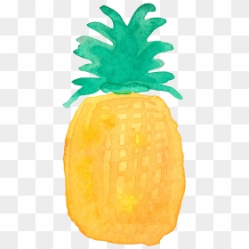 Pineapple Drawing Watercolor Painting - Cute Draw With Watercolor, HD Png Download - pineapple silhouette png
