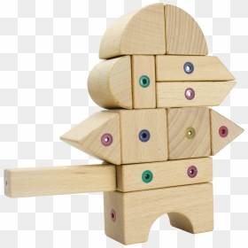 Magnetic Wooden Building Blocks, 21 Piece Explorer - Wooden Magnetic Blocks, HD Png Download - piece of wood png