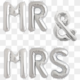 Mr And Mrs Helium Balloons, HD Png Download - silver balloons png