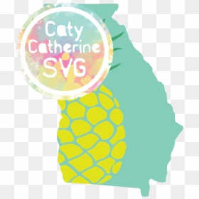 Georgia Us State Pineapple Summer Svg Cut File - Map Of Georgia Counties, HD Png Download - pineapple silhouette png