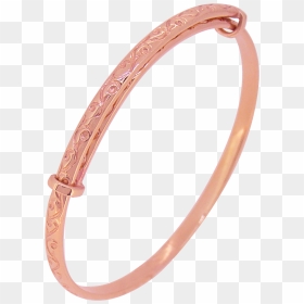 Baby To Adult Solid 9ct Rose Gold Filigree Embossed - Bangle, HD Png Download - gold filigree png
