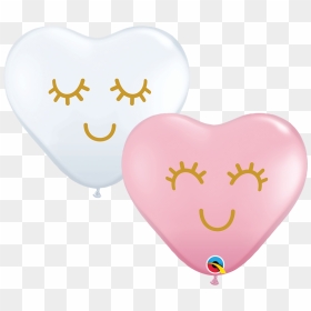 Cartoon Heart With Eyelashes, HD Png Download - silver balloons png