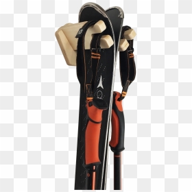 Wooden Ski Wall Rack For Pair Of Skis And Poles - Golf Bag, HD Png Download - skis png