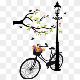 F E C Png - Cycle With Flowers Drawing, Transparent Png - bicicleta png