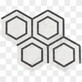Bianco Gioia Marble Mosaic Tile Ovation Hexagon Wblack - Lash Lift Lash Bomb, HD Png Download - black hexagon png