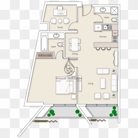 Platinum Residences 1 Bedroom Apartment Type 2 Floor - Planos De Planta Residencia, HD Png Download - floor plan png
