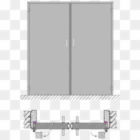 Double Door With No Priority Direction Of Opening - Cupboard, HD Png Download - double door png