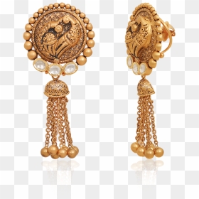 Ethnic Peacock Filigree Earrings - Body Jewelry, HD Png Download - gold filigree png