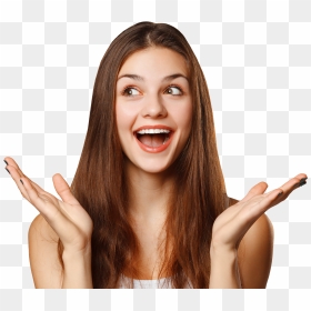Surprised Happy Beautiful Woman Looking Sideways In - Happy Woman Free Png, Transparent Png - happy woman png