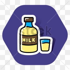 Glass Milk Bottle Clipart , Png Download - Illustration, Transparent Png - milk bottle png