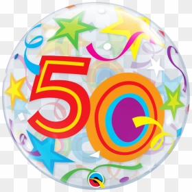 Bubble 50th Birthday Brilliant Stars Balloon, HD Png Download - 50th birthday png