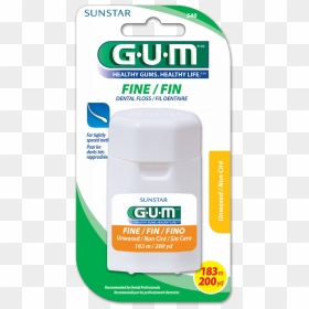 Gum® Fine Dental Floss, Unwaxed - Unwaxed Floss Png, Transparent Png - floss png