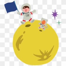 Moon Astronaut Clipart - Cartoon, HD Png Download - astronaut clipart png