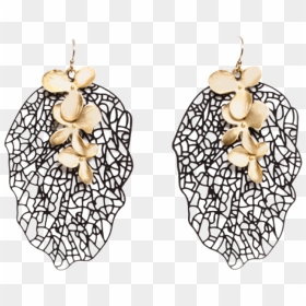 Filigree Orchid Leaf Earrings - Earrings, HD Png Download - gold filigree png