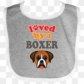 Boxer Dog Lover Pet Owner Baby Bib Heather And White - Boxer, HD Png Download - baby bib png